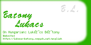 batony lukacs business card